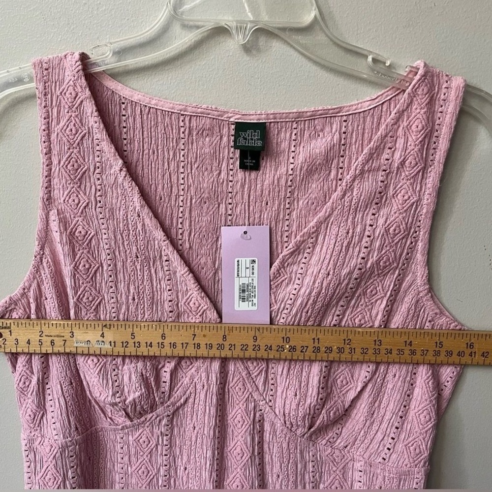 Wild Fable Sleeveless V Neck Knit Mini Dress Women Small Blush Pink Textured NWT - Picture 12 of 13